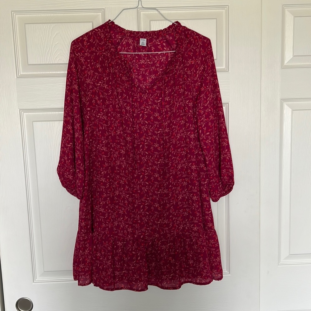 Dark pink floral summer dress